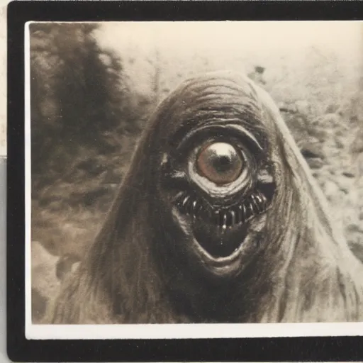 Prompt: horrific monster caught on polaroid