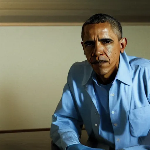 Image similar to a still of obama as walter white in breaking bad