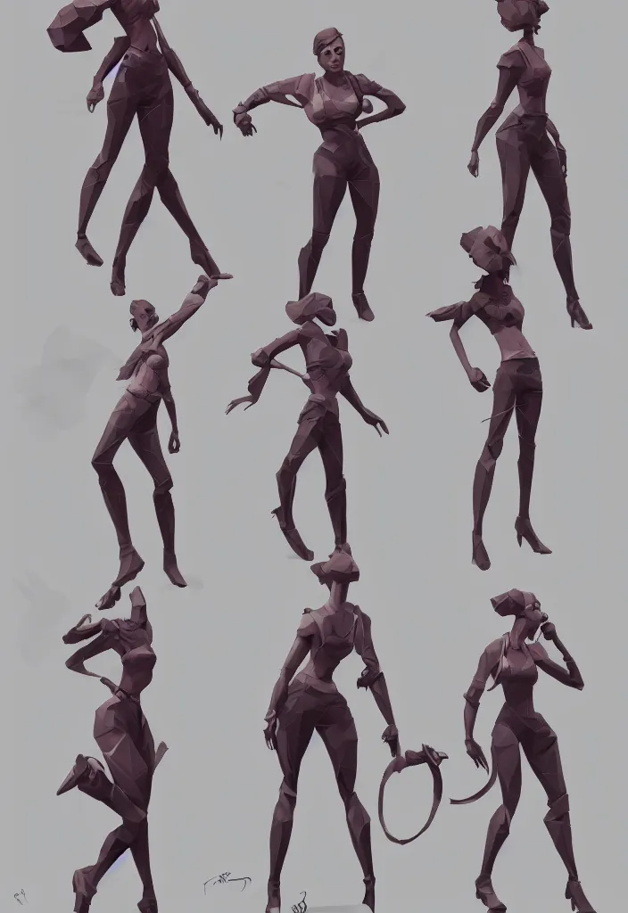 prompthunt: 3d model tpose turnaround of female sci fi character