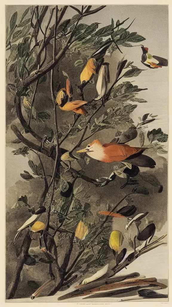 Prompt: a collection of abstract objects, illustration by john james audubon circa 1 8 3 8