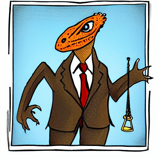 Prompt: lizard lawyer