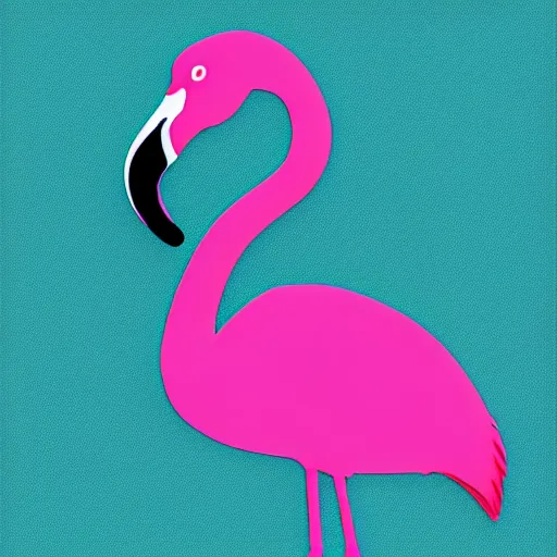 Image similar to silhouette of a flamingo, highly detailed, photorealistic, vector art, 8 k