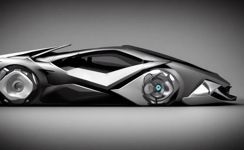 Image similar to futuristic lamborghini concept car , digital art, ultra realistic, ultra detailed, 3D, KeyShot, art by Scott Robertson