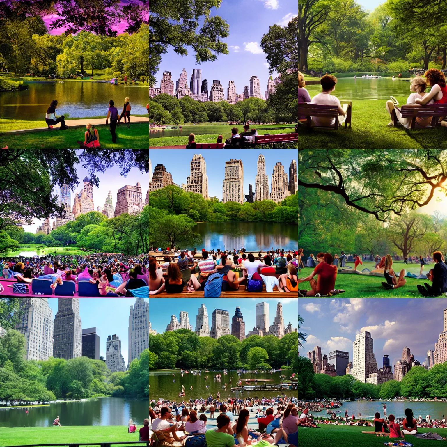 Prompt: Movie still of Central Park in the summer, by Disney