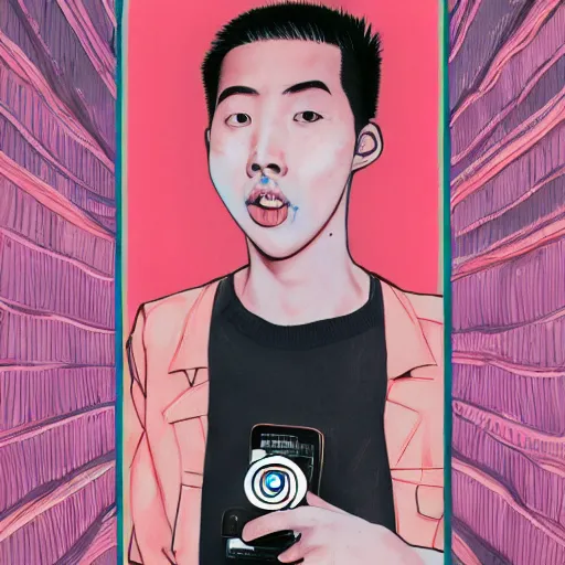 Image similar to a portrait of the youtuber rice gum