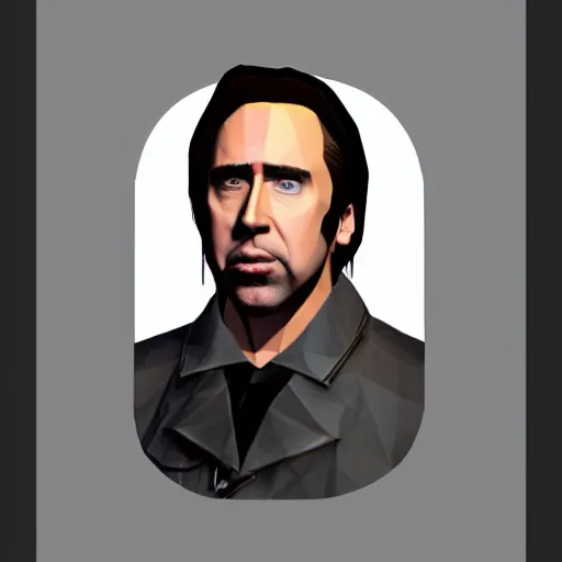 Image similar to “nic cage as a character in a ps1 game, low poly”