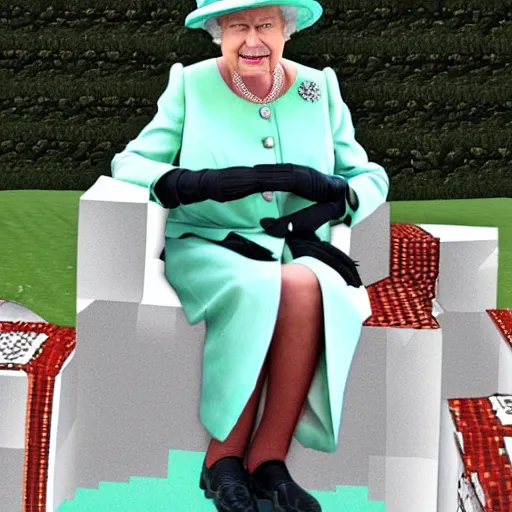 Prompt: queen elizabeth as a minecraft skin