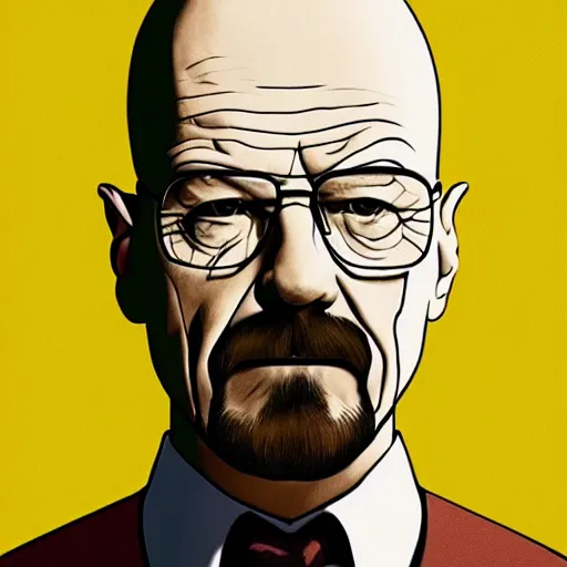 Prompt: walter white with a yolk head