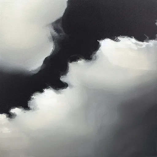 Image similar to “a storm oil on black canvas”