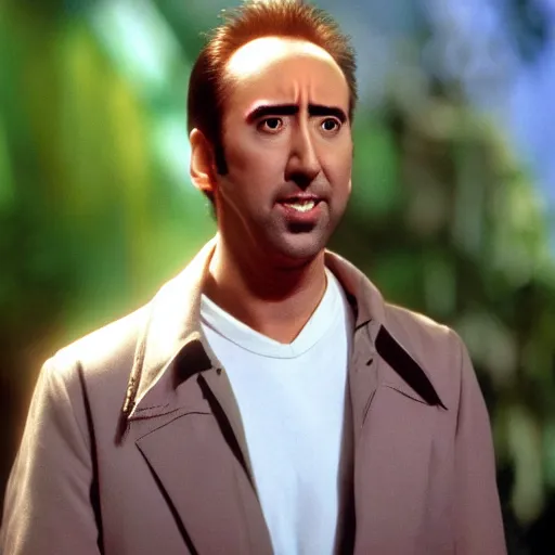 Prompt: nic cage in fantasia, disney,