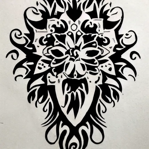 Image similar to tattoo design, stencil, tattoo stencil, traditional, a world famous tattoo