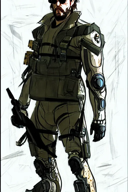 Image similar to billy butcher in metal gear concept art