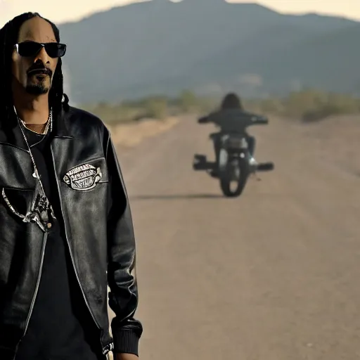 Image similar to Snoop dog in Sons of anarchy very detail4K quality super realistic