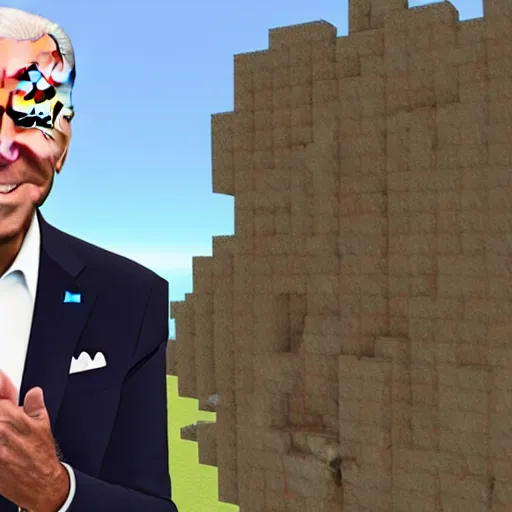 Image similar to Joe Biden in Minecraft