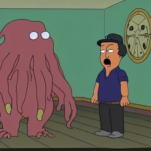 Prompt: cthulhu on an episode of Family Guy