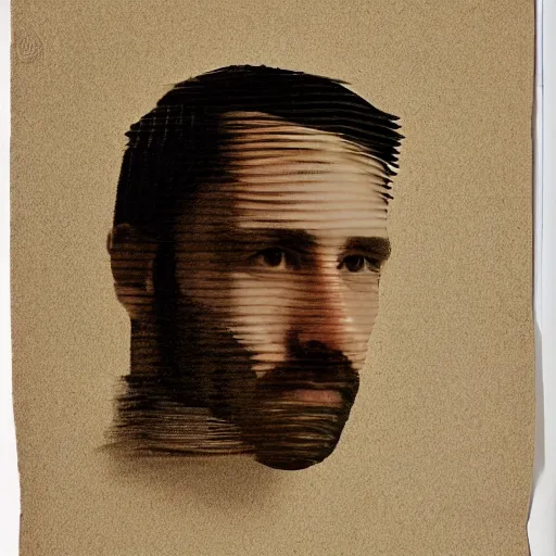 Prompt: a portrait of a man in the style of layered paper, ambient light