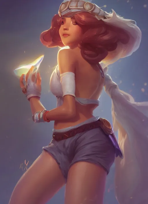 Image similar to taliyah, from league of legends, au naturel, pawg, hyper detailed, digital art, trending in artstation, cinematic lighting, studio quality smooth render, unreal engine 5 rendered, octane rendered, art style by kristen liu - wong and nixeu and ian sprigger and wlop and krenz cushart