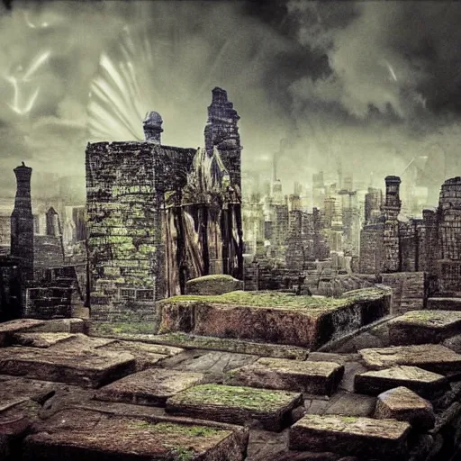 Image similar to and the walls kept tumbling down in the city that we loved, fantasy photography