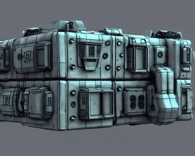 Prompt: 3 d sculpt of scifi rectangular digital movie camera industrial building facade, maschinen krieger, starcraft, halo, star wars, ilm, star citizen halo, mass effect, high tech industrial, artstation unreal