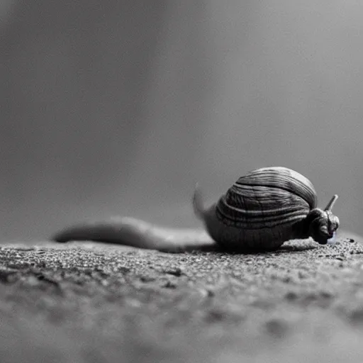 Image similar to professional dramatic photograph of a snail woman hybrid