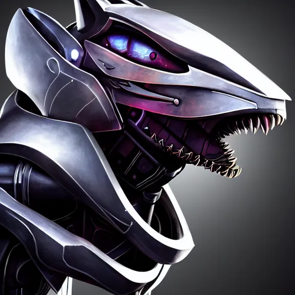 Image similar to close up headshot of a cute beautiful stunning anthropomorphic female robot dragon, with sleek silver metal armor, glowing OLED visor, facing the camera, high quality maw open and about to eat your pov, food pov, the open maw being highly detailed and soft, highly detailed digital art, furry art, anthro art, sci fi, warframe art, destiny art, high quality, 3D realistic, dragon mawshot, maw art, pov furry art, furry mawshot, macro art, dragon art, Furaffinity, Deviantart Eka's Portal, G6