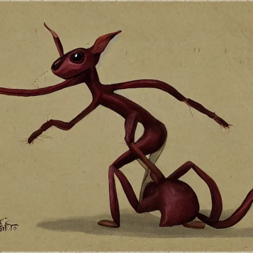 Prompt: concept art of an anthropomorphic ant race