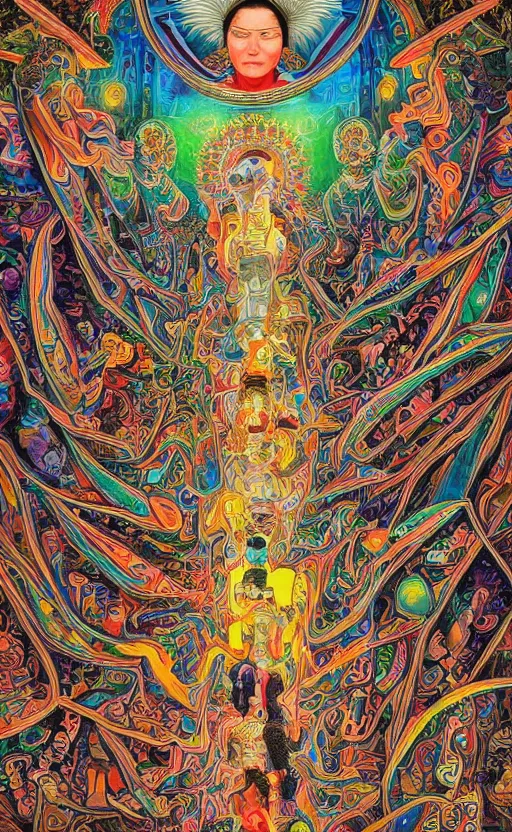 Prompt: a stimulating and psychedelic detailed intricate portrait of nurses and doctors on onlyfans at chernobyl in a church of bad vibes, by sixmorevodka studio. tibetan paintings. trending on artstation.
