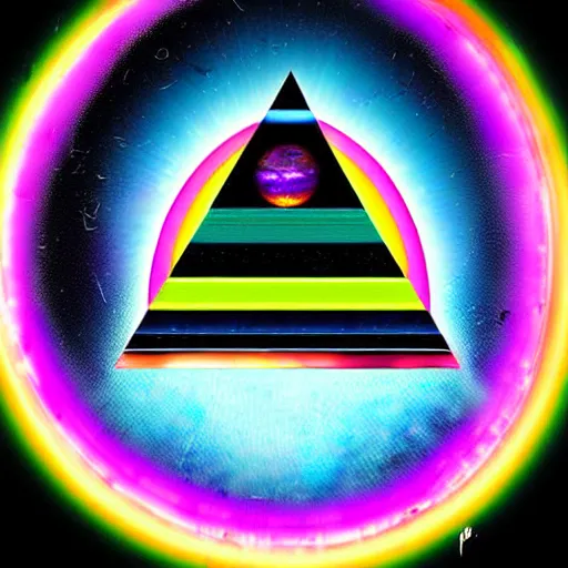 Image similar to pink floyd dark side of the moon, album cover, music 🎶, digital art