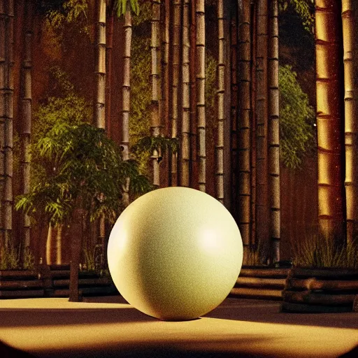 Prompt: photorealistic massive godly London sphere halibut ghost bamboo tree ketchup , by Yves Klein and Titian and William Hogarth , digital illustration , movie poster , Rendered in Cinema4D