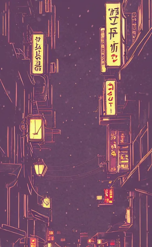 Image similar to night street, rainy day, anime, japan, ghibli, 9 0 s, retro style, aesthetic, chill, room, vintage