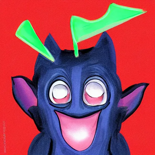 Prompt: digital art of a cute fruit bat holding twin daggers by Pixar