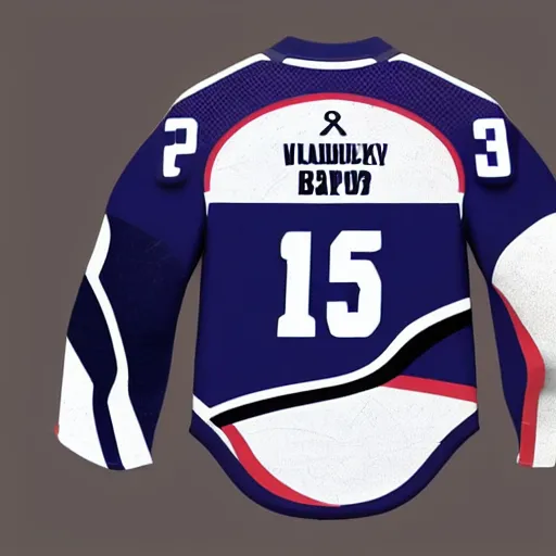 Prompt: a hockey jersey detailed 3 d photoshop mockup design