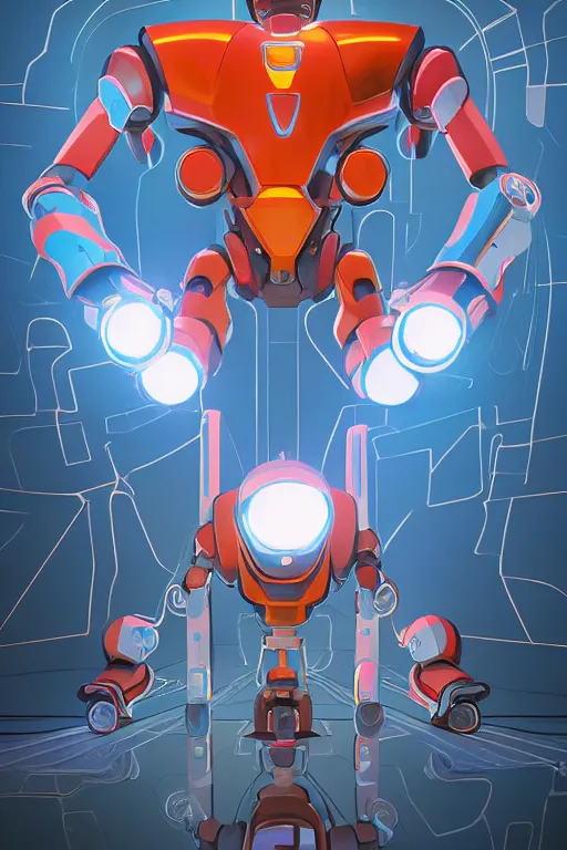 Image similar to metabots medabots medarotto medarot robot minimalist comics helmet mask neon cybereye, behance hd by jesper ejsing, by rhads, makoto shinkai and lois van baarle, ilya kuvshinov, rossdraws global illumination ray tracing hdr radiating a glowing aura