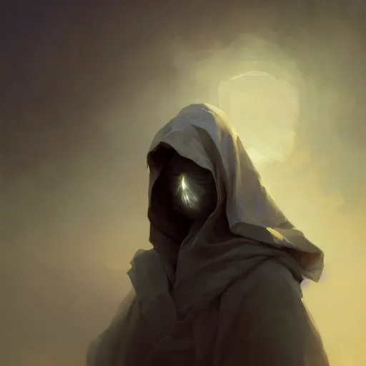 Image similar to epic portrait an hooded woman wearing a mask with closed eyes, broad light, ambient occlusion, volumetric light effect, made by ivan aivazovsky, peter mohrbacher, greg rutkowski, matte painting, trending on artstation, 4 k, perfectly defined features, digital painting,