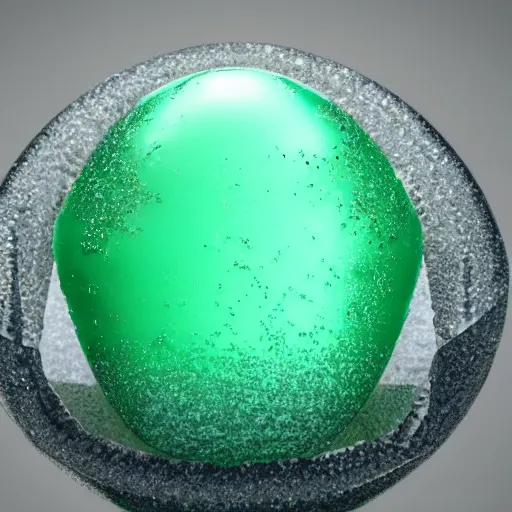 Image similar to an emerald crystal egg, opal, ice, extreme detail, photorealism, octane render, cinematic lighting.