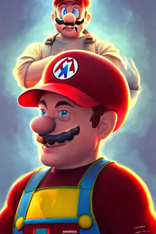 Image similar to elon musk as mario from the super mario bros, realistic portrait, symmetrical, highly detailed, digital painting, artstation, concept art, smooth, sharp focus, illustration, cinematic lighting, art by artgerm and greg rutkowski and alphonse mucha