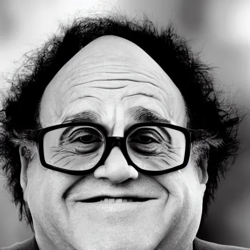 Image similar to Danny devito, hyper realistic, 8k, fish eye lense