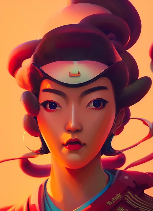 Prompt: retrofuturistic portrait of a japanese temple, close up, wlop, dan mumford, artgerm, liam brazier, peter mohrbacher, 8 k, raw, featured in artstation, octane render, cinematic, elegant, intricate, 8 k