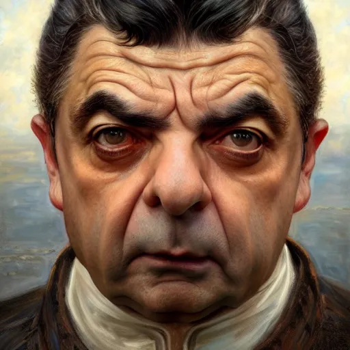 Prompt: Rowan Atkinson as a fantasy D&D character, portrait art by Donato Giancola and Bayard Wu, digital art, trending on artstation, 4k