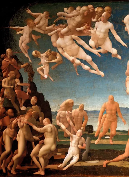 Prompt: renaissance painting of a realistic and precise fire painted, gemetrically precise, painted by piero della francesca, high quality, no blur, 4 k