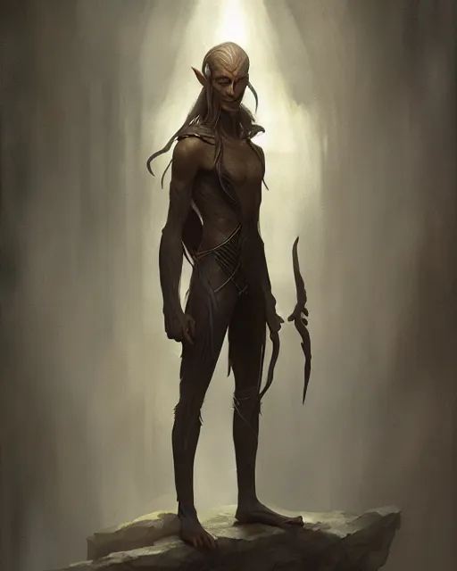 Image similar to character portrait of a slender half - elven man, by greg rutkowski, mark brookes, jim burns trending on artstation