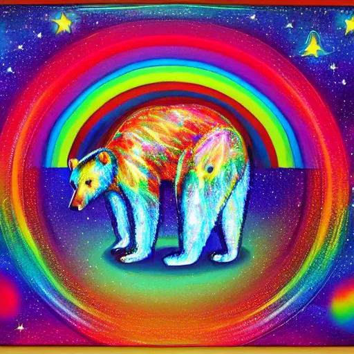 Image similar to rainbow cosmic bear