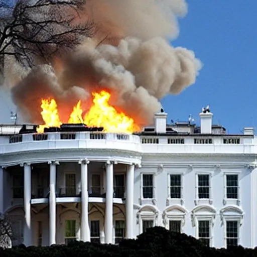 Image similar to the white house on fire