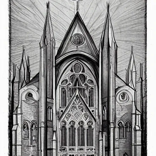 Plan view of gothic cathedral ornate crosshatching  Stable Diffusion   OpenArt