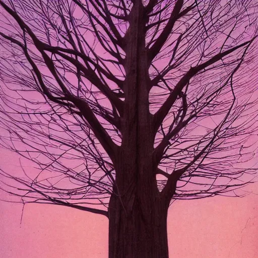 Prompt: Pink tree by moebius