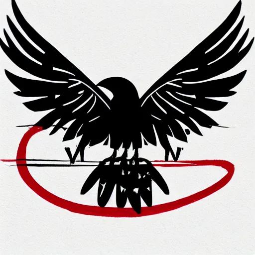 Image similar to logo of a raven with red lines inspired by infamous second son bad karma, perfect