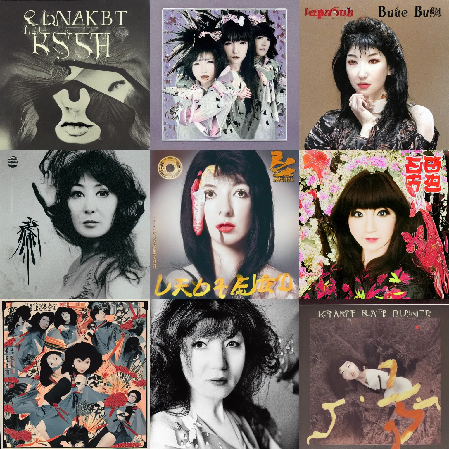 Image similar to japanese kate bush, album cover