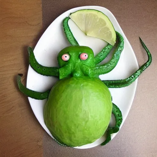 Prompt: “ octopus made out of an avocado ”