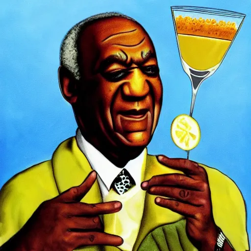 Prompt: bill cosby mixologist by jeffrey mann