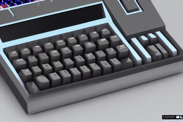 Prompt: the commodore 6 4 if it was built in 2 0 2 4, cyberdeck, 4 k, hd, concept art